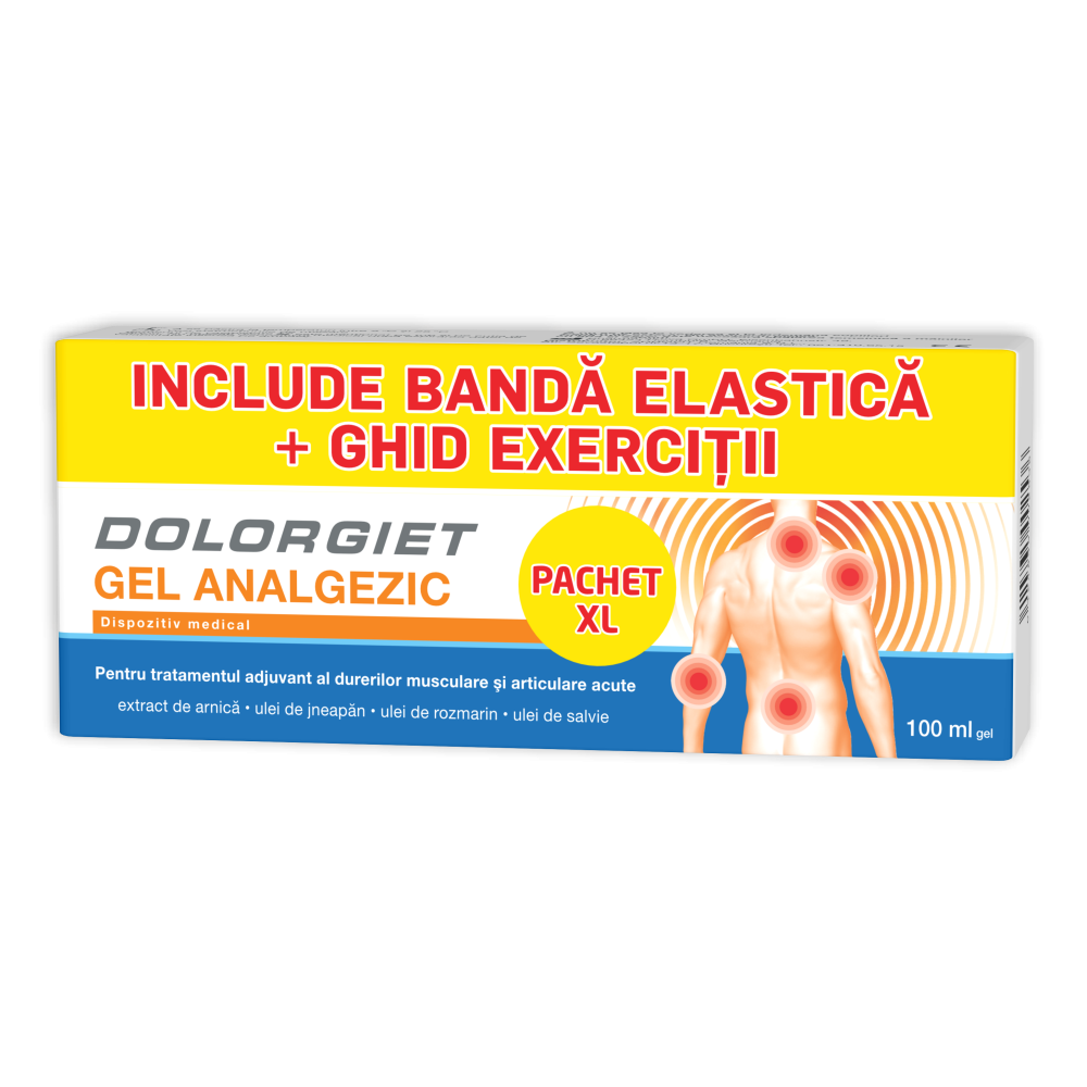 Dolorgiet gel analgezic*100 ml + bandă exerciţii