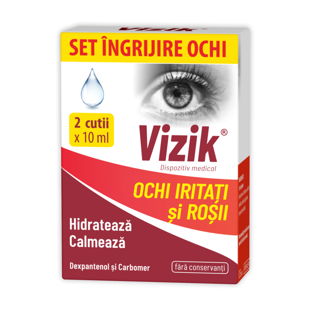 rubricadesanatate.ro VIZIK picături pentru ochi iritaţi şi roşii*10 ml Set (2 x 10 ml)