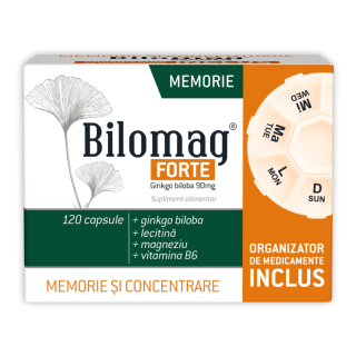 Bilomag® FORTE Memorie*120 cps + Organizator Medicamente CADOU