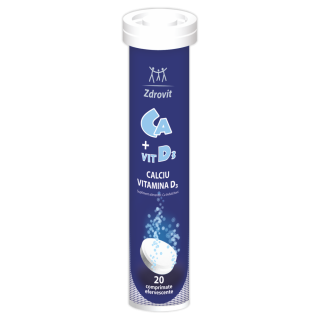 Calciu 400mg+Vitamina D3*20 cpr.efervescente