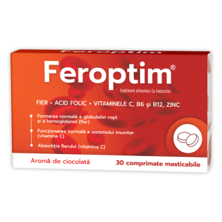 Feroptim®*30 cpr. masticabile cu aromă de ciocolată