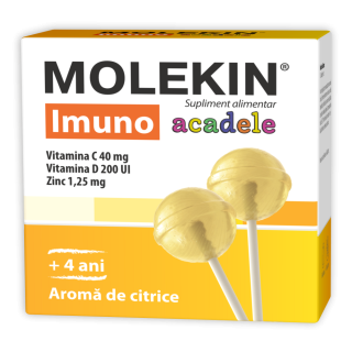 Molekin® IMUNO 4 ani+*12 acadele cu aromă de citrice