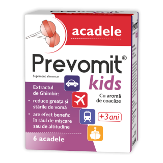 Prevomit® KIDS 3 ani+*6 acadele cu aromă de coacăze
