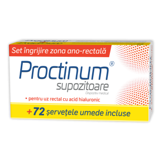Proctinum® Set (supozitoare*10 buc. + șervețele umede*72 buc.)
