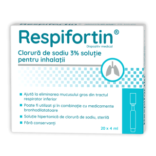 Respifortin® Clorură de sodiu 3% soluție pentru inhalații*20 fiole x 4 ml