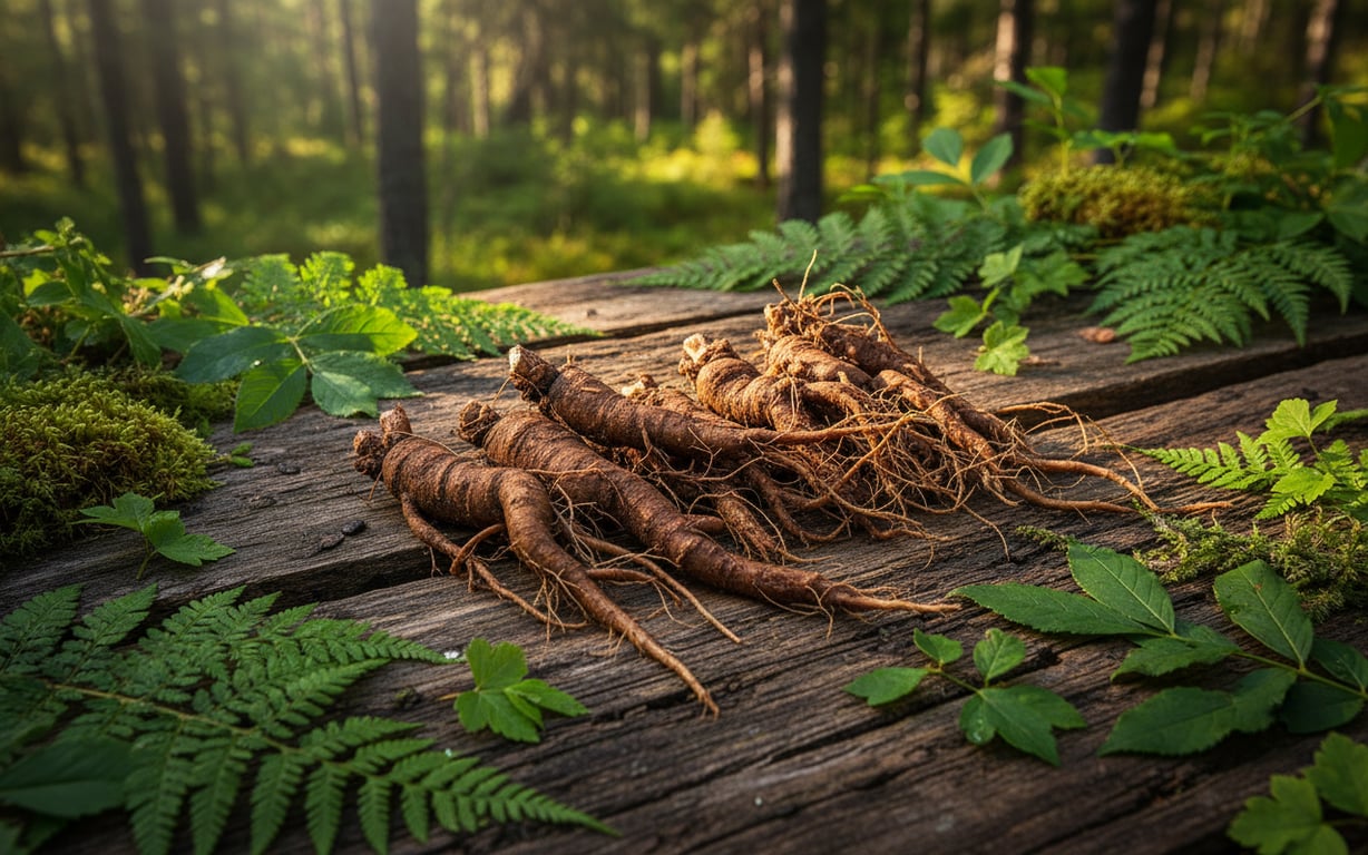 radacina de ginseng siberian, padure, feriga