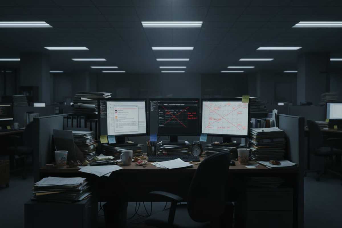 Cauzele stresului si factorii de risc - burnout profesional si alte evenimente personale dificile_Mediu de lucru supraincarcat ilustrand cauzele stresului profesional