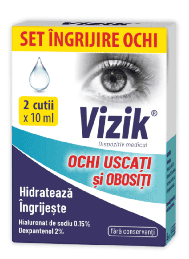 cutie Vizik ochi uscati si obositi ambalaj promotional